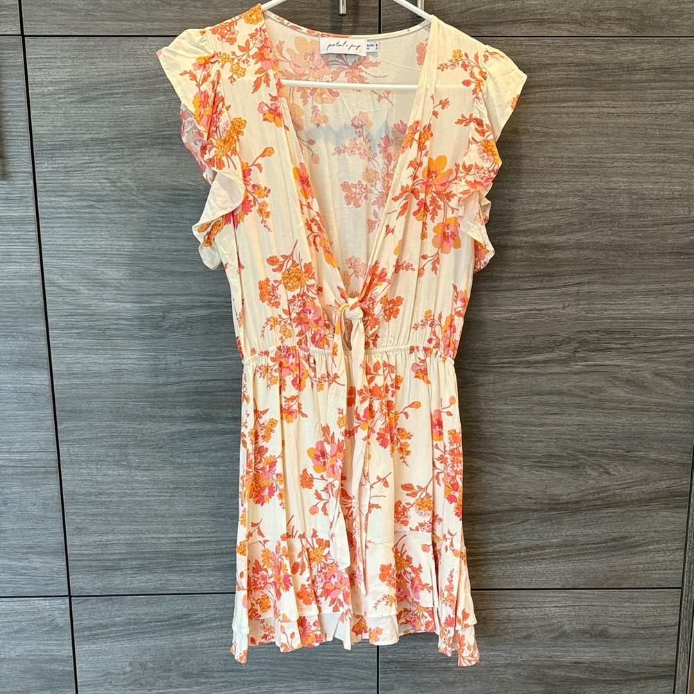 Petal & Pup Floral Tie-Front Mini Dress